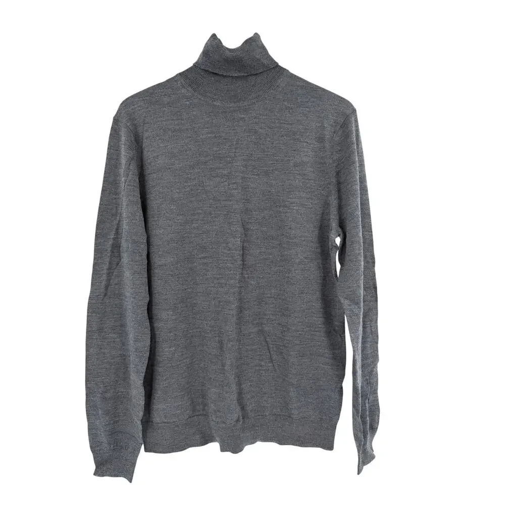 REISS Caine Merino Wool Roll-Neck Jumper Size M Gray Jumper $170
